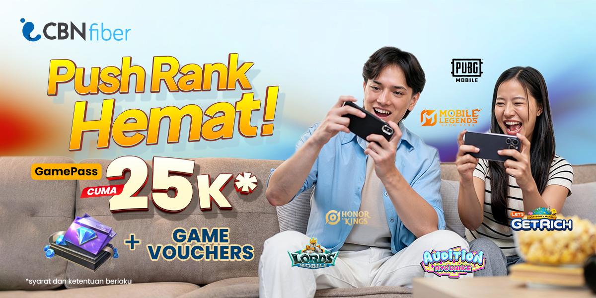 Mabar Tanpa Lag, Bonus Melimpah! Game Pass CBN Fiber Diskon 50% 